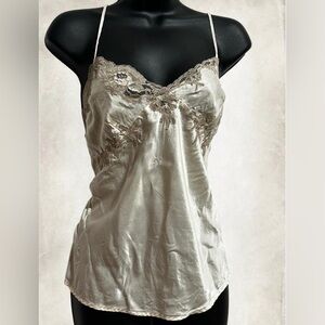 NWOT Ivory Satin Cami with Slim Straps